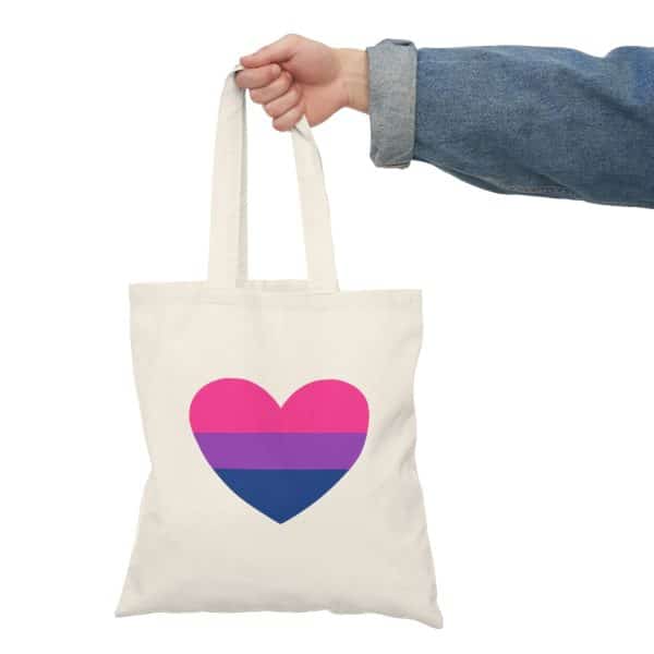 Bisexual Heart Natural Tote Bag - Image 5