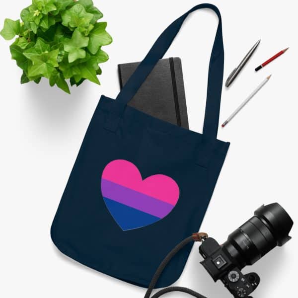 Bisexual Heart Organic Canvas Tote Bag - Image 11
