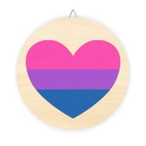 Bisexual Heart Wood Signs