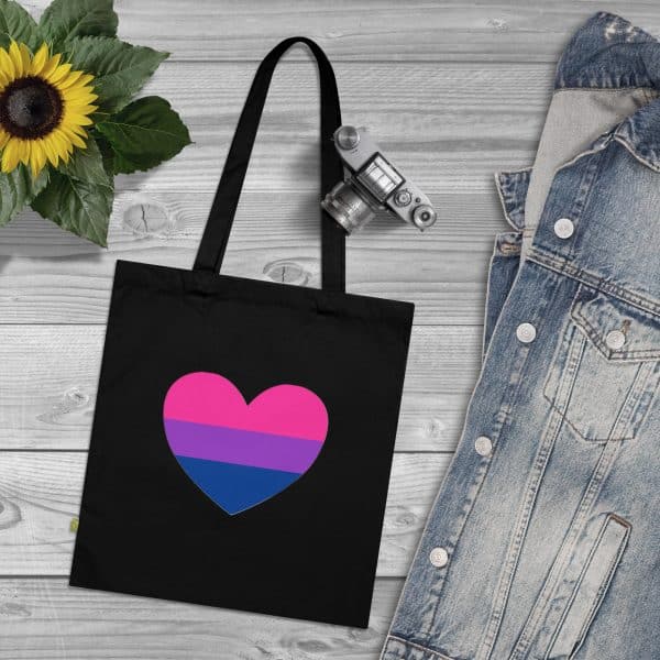 Bisexual Heart Organic Cotton Tote Bag - Image 4