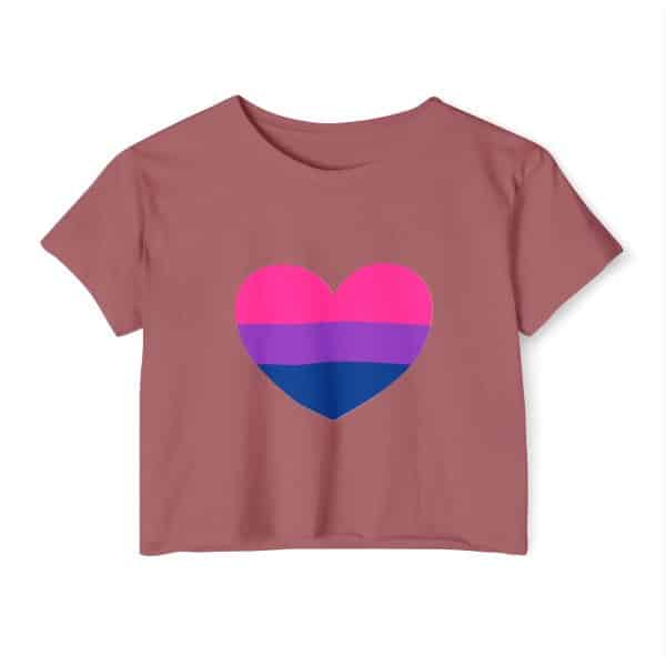 Bisexual Heart Women's Festival Crop Top - Image 46