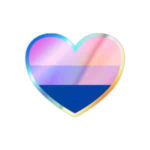 Bisexual Heart Holographic Die-cut Stickers