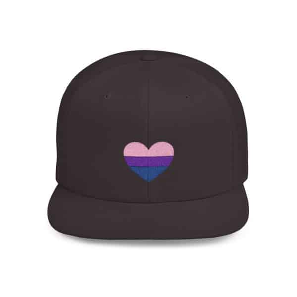 Bisexual Heart Flat Bill Snapback - Image 6