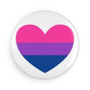 Bisexual Heart Button Magnet, Round (1 & 10 pcs)