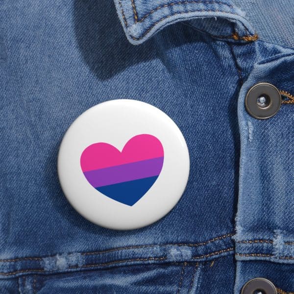 Bisexual Heart Custom Pin Buttons - Image 3
