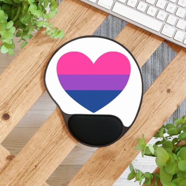 Bisexual Heart Mouse Pad With Wrist Rest - Image 4