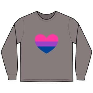 Bisexual Heart Unisex ComfortWash® Garment-Dyed Long Sleeve T-Shirt