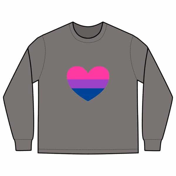 Bisexual Heart Men's Heavy Faded Long Sleeve Tee - Image 5
