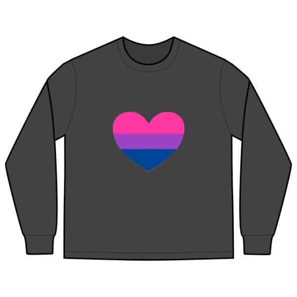 Bisexual Heart Men's Heavy Faded Long Sleeve Tee - Image 7