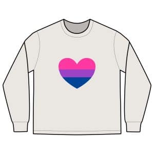 Bisexual Heart Men's Heavy Faded Long Sleeve Tee