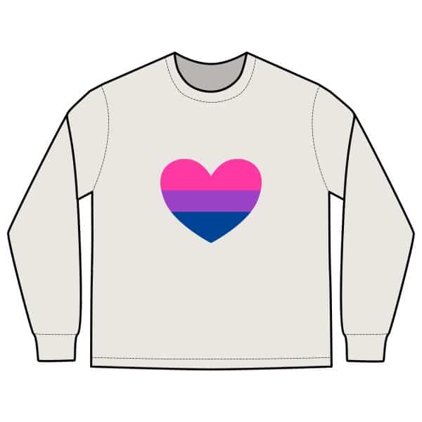 Bisexual Heart Men's Heavy Faded Long Sleeve Tee