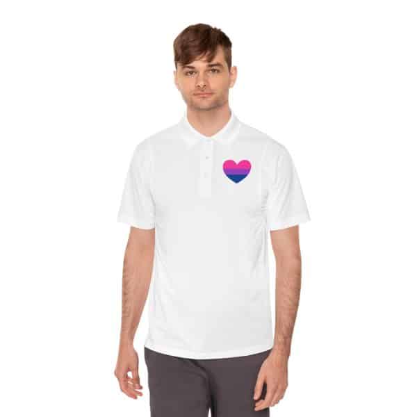 Bisexual Heart Men's Sport Polo Shirt - Image 3