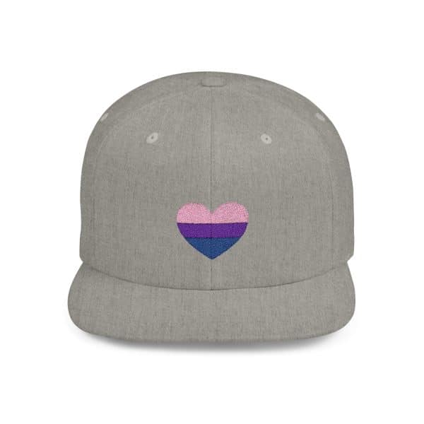 Bisexual Heart Flat Bill Snapback - Image 10
