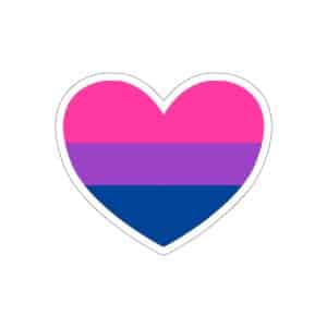 Bisexual Heart Die-Cut Stickers