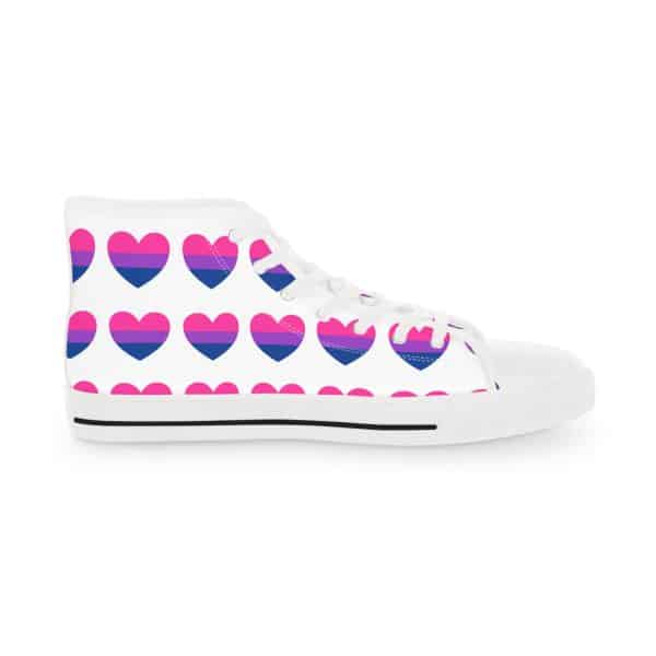 Bisexual Heart Men's High Top Sneakers - Image 12
