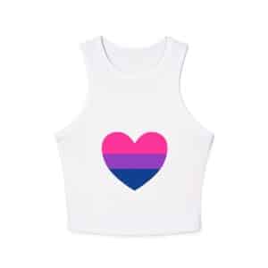 Bisexual Heart Women's Micro Rib Racer Tank Top