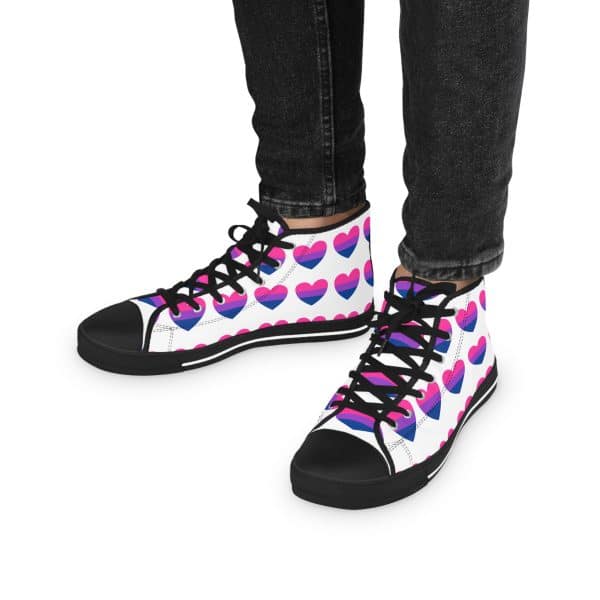 Bisexual Heart Men's High Top Sneakers - Image 8
