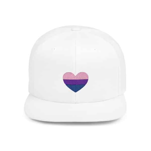 Bisexual Heart Flat Bill Snapback