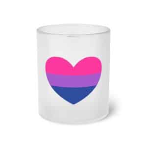 Bisexual Heart Frosted Glass Mug