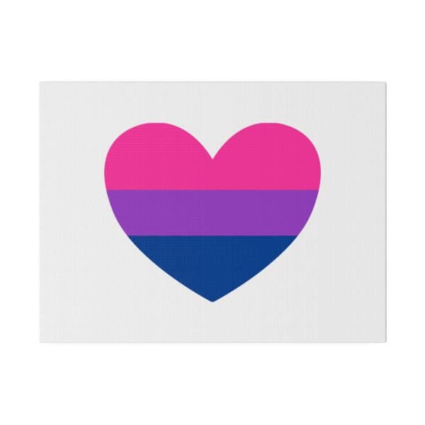 Bisexual Heart Matte Canvas, Stretched, 0.75"