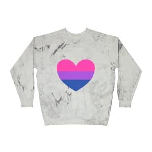 Bisexual Heart Unisex Color Blast Crewneck Sweatshirt