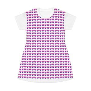 Bisexual Heart T-Shirt Dress (AOP)