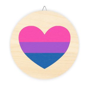 Bisexual Heart Wood Signs