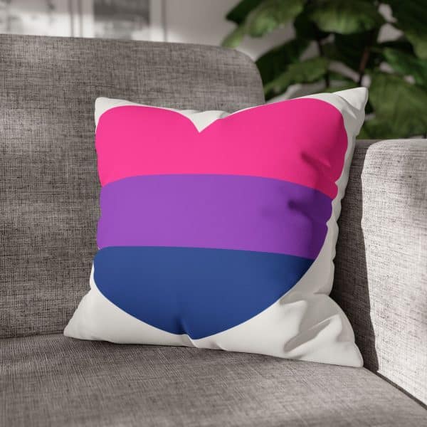 Bisexual Heart Faux Suede Square Pillowcase - Image 13