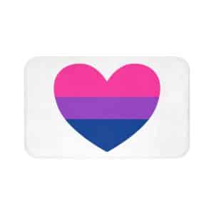 Bisexual Heart Bath Mat