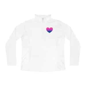 Bisexual Heart Ladies Quarter-Zip Pullover