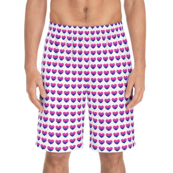 Bisexual Heart Men's Board Shorts (AOP) - Image 11