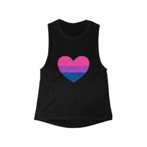 Bisexual Heart Women's Flowy Scoop Muscle Tank