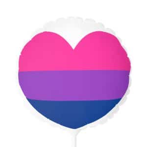 Bisexual Heart Balloon (Round and Heart-shaped), 11"