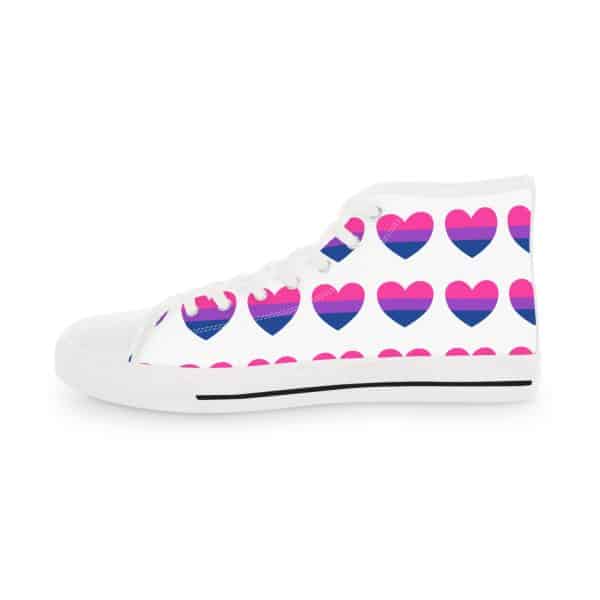 Bisexual Heart Men's High Top Sneakers - Image 14