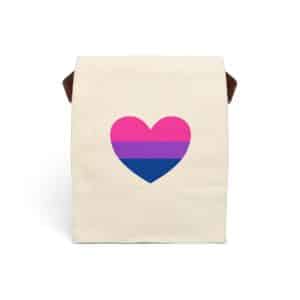 Bisexual Heart Canvas Lunch Bag With Strap