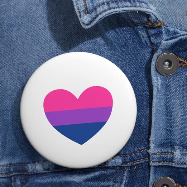 Bisexual Heart Custom Pin Buttons - Image 5