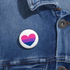 Bisexual Heart Custom Pin Buttons