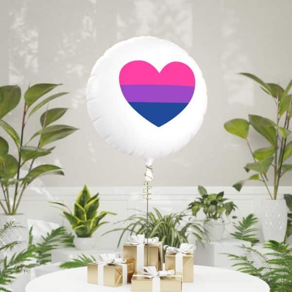 Bisexual Heart Mylar Helium Balloon - Image 4