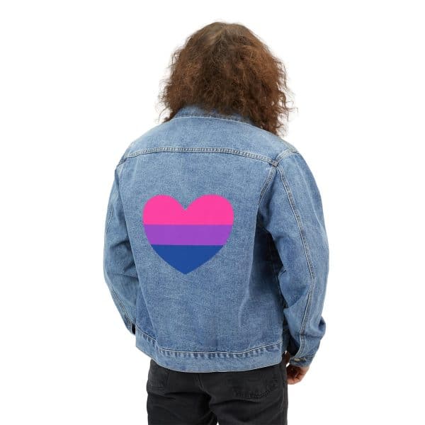 Bisexual Heart Men's Denim Jacket - Image 4
