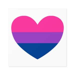 Bisexual Heart Laminate Stickers, Square