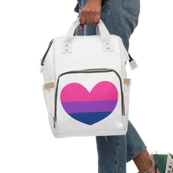 Bisexual Heart Multifunctional Diaper Backpack - Image 7