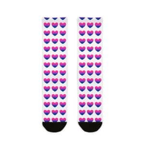 Bisexual Heart Sublimation Crew Socks