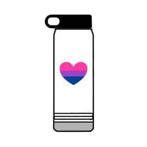 Bisexual Heart Water Bottle, 32oz