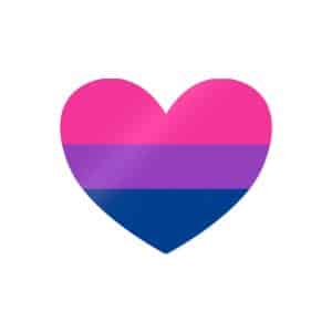 Bisexual Heart Die-Cut Stickers, (DTF)