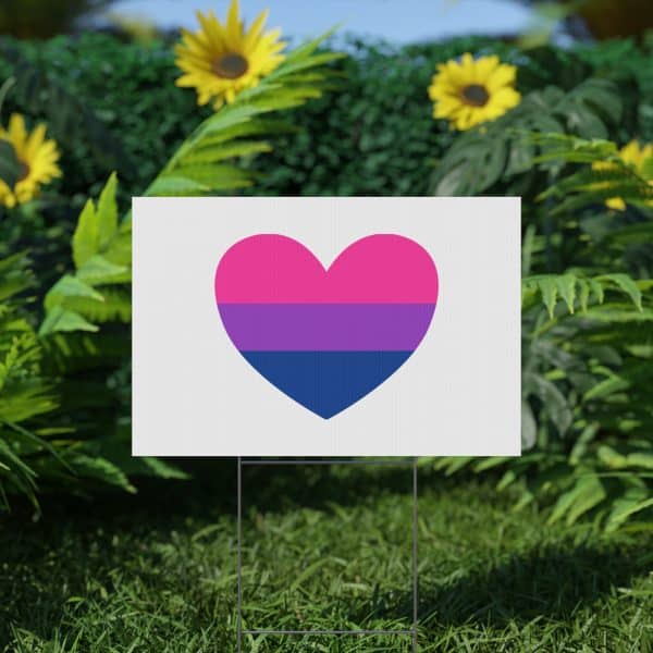 Bisexual Heart Plastic Yard Sign - Image 6