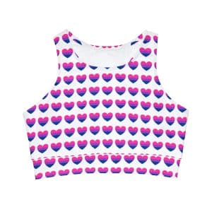 Bisexual Heart High Neck Crop Bikini Top (AOP)