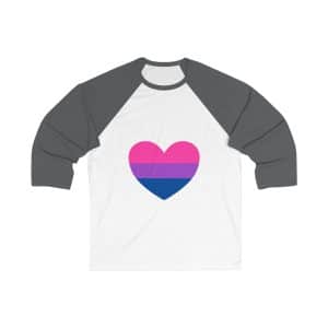 Bisexual Heart Unisex 34 Sleeve Baseball Tee