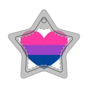 Bisexual Heart Ceramic Ornaments, 2-Side Print