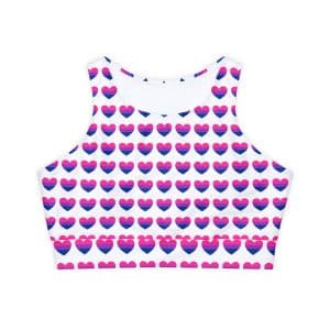 Bisexual Heart Fully Lined, Padded Sports Bra (AOP)