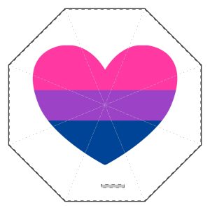 Bisexual Heart Semi-Automatic Foldable Umbrella